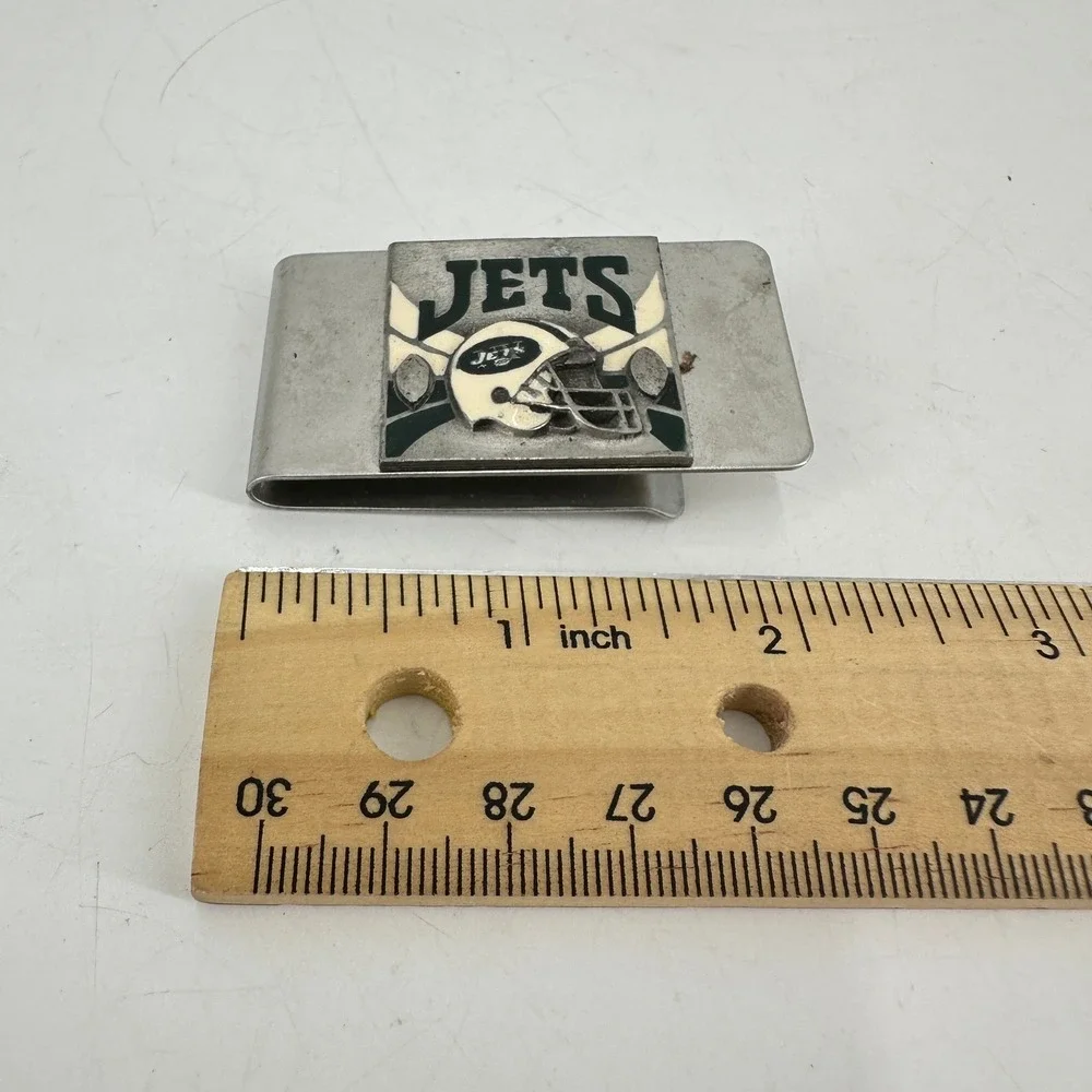 New York Jets NFL Money Clip Silver Tone Enamel Helmet Logo Mens Accessory